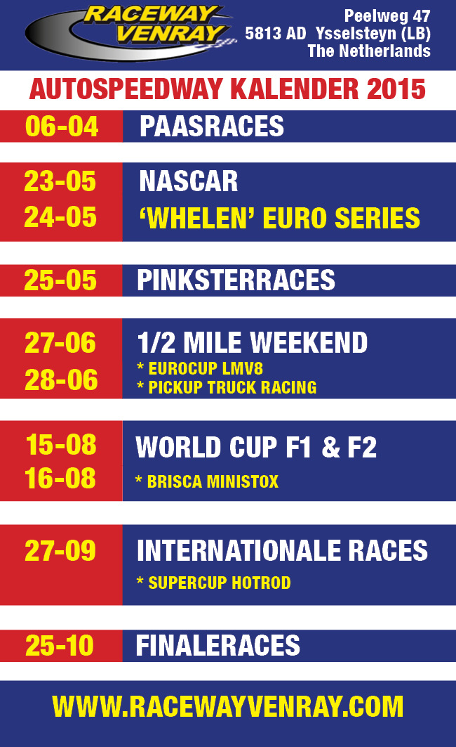 kalender 2015 raceway venray